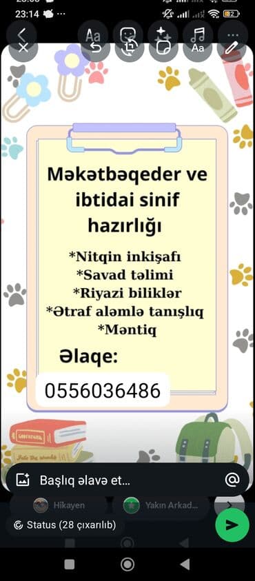 Məktəbəqədər və ibtidai sinif hazırlığı, Azərbaycan dili