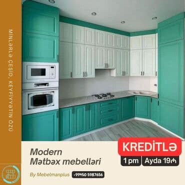 mermer pilleken: Sifarişlə mətbəx dəsti, Özü çəkən petlələr, Parlaq laminat, Kredit var, Pulsuz çatdırılma — 1