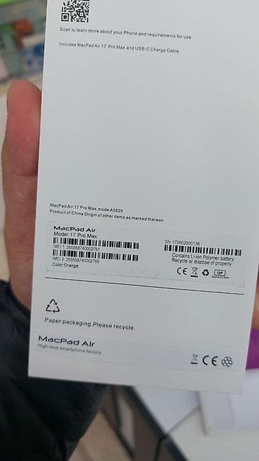 ipad 9 cu nesil: MacPad Air 17 Pro Max – narıncı rəngdə smartfon Xüsusiyyətlər: - — 4