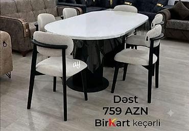 Mətbəx üçün, Açılmayan, Oval masa, 6 stul — 1