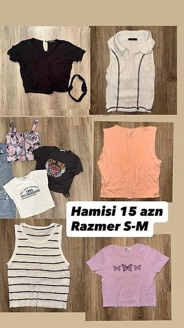 спортивные женские топы: Qadın top və köynək dəsti - Ölçü: S–M - Hamısı birlikdə: 15 AZN — 1