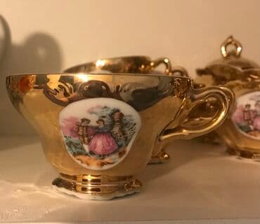 Çay dəsti, rəng - Qızılı — 1