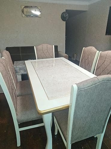 yolka isiq: Qonaq otağı üçün, Açılmayan, Dördbucaq masa, 6 stul — 1