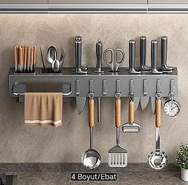 demir metal: Mətbəx üçün divara quraşdırılan çoxfunksiyalı təşkilatçı rəf - — 2