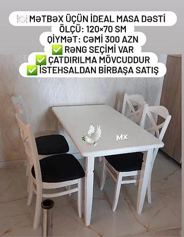 Mətbəx üçün, Yeni, 4 stul
