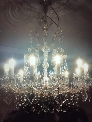 Çılçıraq, 10 və daha çox lampa, Xrustal