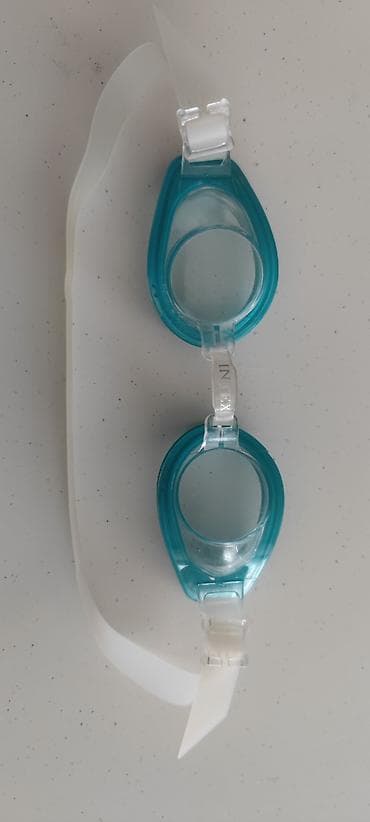 Üzgüçülük eynəyi – Intex - Rəng: mavi çərçivə, şəffaf linzalar və ağ — 1