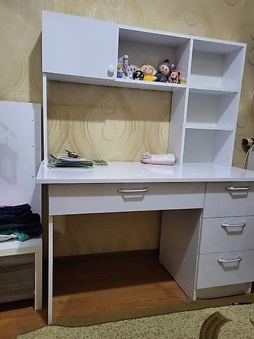 Ev və bağ: Düz masa, Stulsuz, Polkalı, Siyirməli, MDF — 3