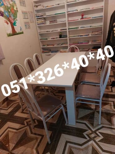 kreditlə masa dəsdi: Qonaq otağı üçün, Yeni, Dördbucaq masa, 4 stul — 15