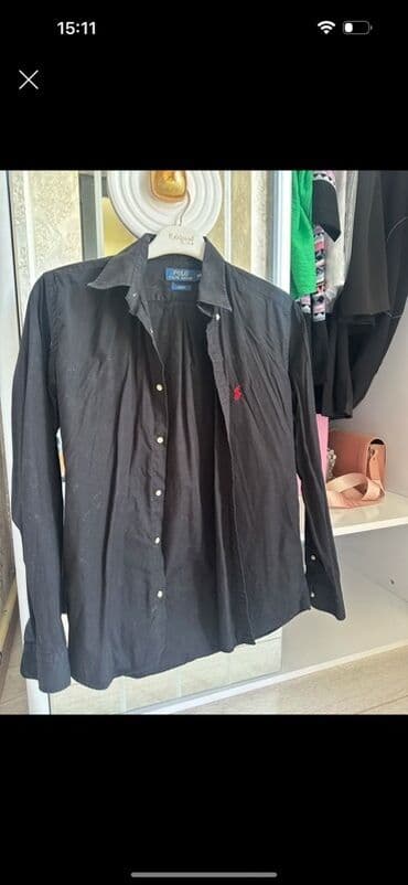 qara koynək: Мужская рубашка, Ralph Lauren, S (EU 36), цвет - Черный — 1