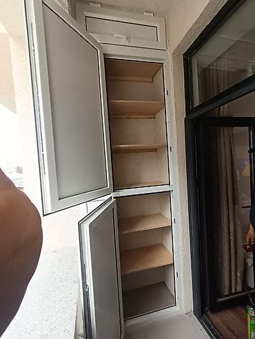 kicik şkaf: Balkon üçün PVC/profil karkaslı qapalı dolab - Material: ağ rəngli — 3