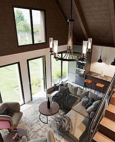 demir qapi gence: «Barn House»: ▸ 60 m² — 2 yataq otağı, zal, studio tipli mətbəx — 6