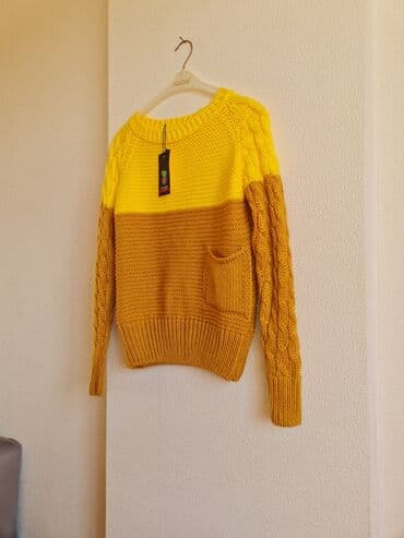 qadin jaket modelleri: Sviter, S (EU 36), rəng - Sarı — 2