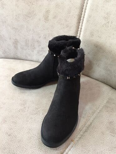 ботильоны без каблука: Полусапоги, Размер: 37, цвет - Черный, Новый — 5