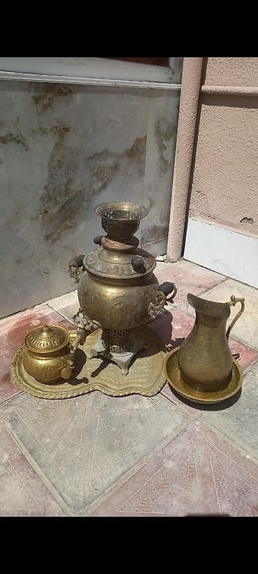 balaca xalçalar: Çay dəsti, rəng - Qızılı, Metal — 1