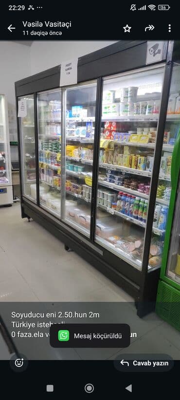 soyuducu alisi: Soyuducu eni 2.50.hun 2m Türkiye istehsali 0 faza.ela veziyyetde — 1