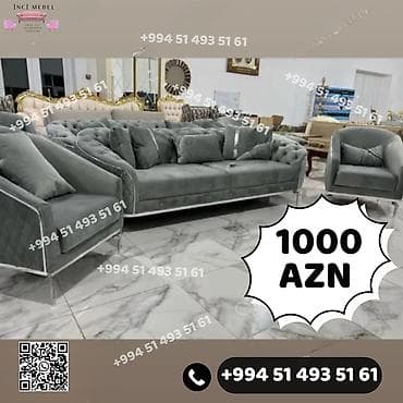 Yeni, Divan, 2 kreslo, Bazalı, Açılmayan