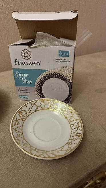 naborlar: Nəlbəkilər, 6 ədədli dəst, rəng - Ağ, Farfor — 1