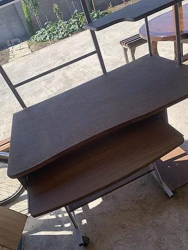 kitab refi: Düz masa, Polkalı, Siyirməli, Metal — 2