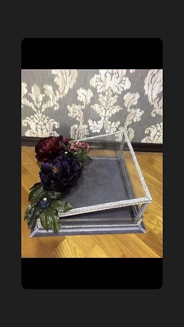 qapi dekoru: Şüşə qapaqlı bəzəkli nişan/qəndil qutuları - Material: şəffaf — 2