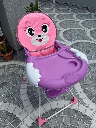 uşaq yemek: Uşaq yemək stolu və oturacağı - Rəng: çəhrayı-bənövşəyi, ön hissədə — 1