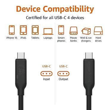 notebook mini: ⚫️Thunderbolt 4 USB-C to USB-C Cable "Amazon Basics" (240W, 40Gbps) — 3