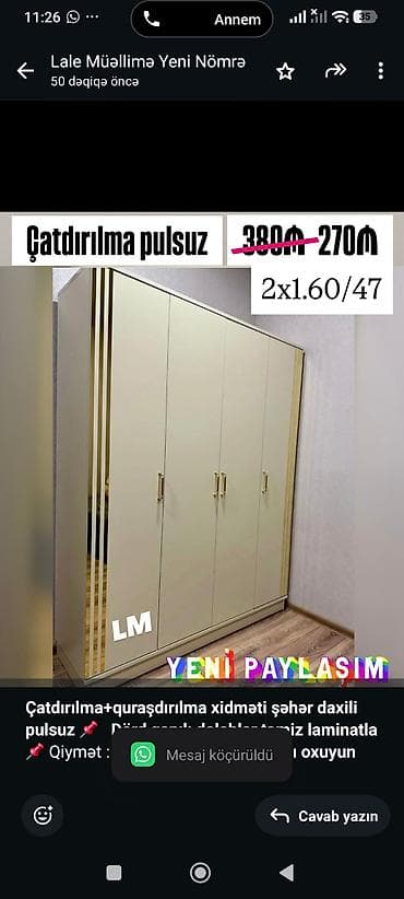 islenmis qapi satiram: *Çatdırılma+quraşdırılma xidməti şəhər daxili pulsuz* 📌 *Dörd qapılı — 1