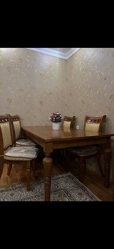 продам стол и стулья: Для кухни, Нераскладной, Прямоугольный стол, 4 стула — 1