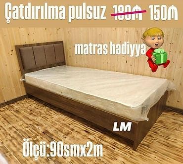 islenmis matras: Yeni, Təknəfərlik çarpayı, Matras ilə — 2