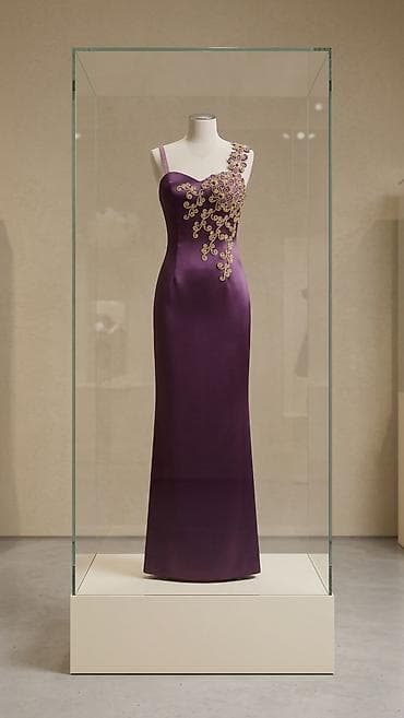 S-M ÖLÇÜ🔴🔴🔴 ENDİRİMDƏ🔴🔴🔴 Bənövşəyi rəngli, uzun axıcı siluetli