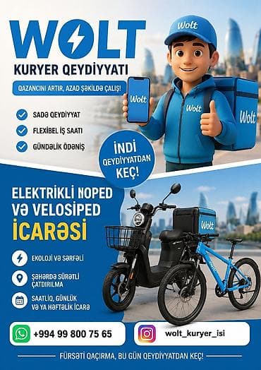 İş: Moto-kuryer tələb olunur, Ayda 2 dəfə ödəniş, Təcrübəsiz — 1