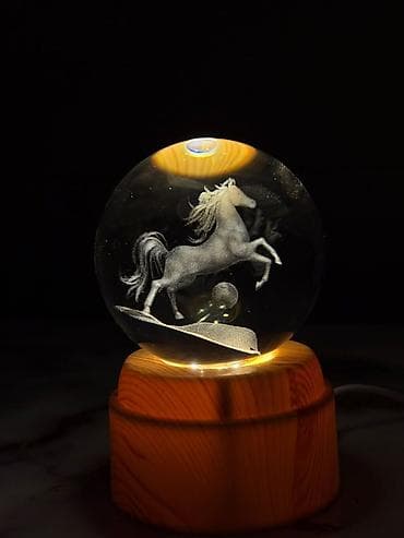 3д ручка: 3D lazer oyma kristal şar LED lampa - Şüşə kristal kürə daxilində 3D — 8