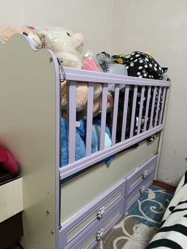 uşaq ucun beşik: Qız üçün, İşlənmiş, Dördbucaq, Beşik, Dəstsiz, Matrassız, Yellənmə mexanizmsiz — 2