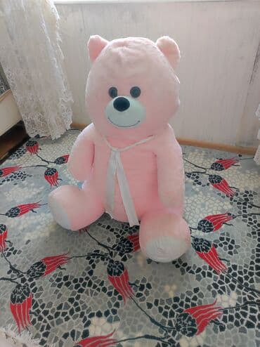 Uşaq geyimi və ayaqqabıları: Böyük ölçülü, yumşaq plyuş ayıcık - Rəng: açıq çəhrayı, üz hissəsi — 2