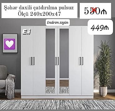 Мебель: 6 qapılı dolab Yep yeni 449 azn rəng seçimi var çatdırılma var — 1