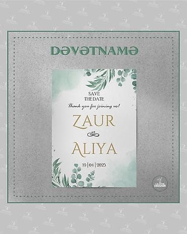 usta köməkcisi: Dəvətnamə dizaynı – “Save the Date” kolleksiyası 💌 Toy dəvətnamələri — 4