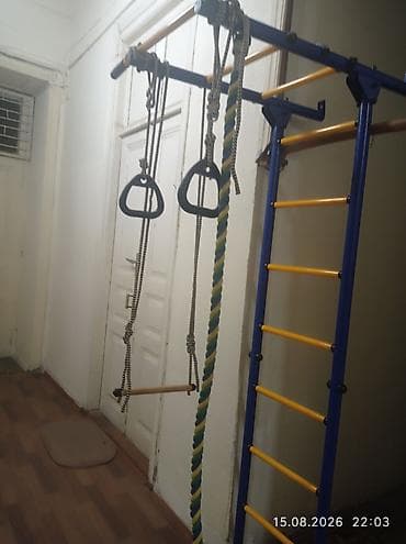 Turniklər və bruslar: Uşaq üçün ev daxili idman-kompleksi, Hündürlüyü 2 m.10sm, eni 45 sm. - — 5