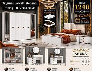 komputer masalar: Yataq otağı dəsti – Arena modeli - Material: MDF, maşın boyası ilə — 1