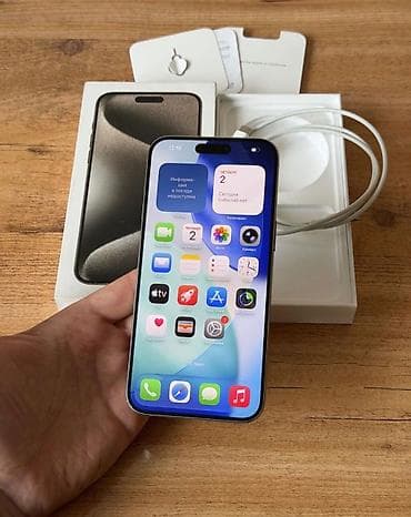 mac pro: IPhone 15 Pro Max, 512 GB, Natural Titanium, Zəmanət, Simsiz şarj, Face ID — 5