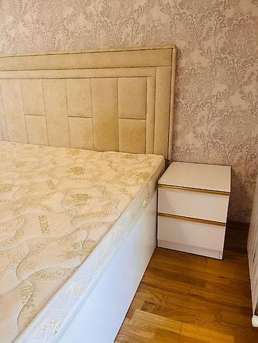Мебель: Çarpayı– iki nəfərlik 1 ədəd tumba və matras ilə birlikdə Ölçü: 160x — 1