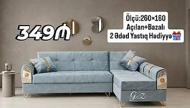 divan mini: Künc divan – açılan və bazalı model. - Ölçü: 260 × 160 sm - — 1