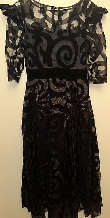 Qara naxışlı şifon don Roman firmasidi 38-40beden ön hissesi qısa