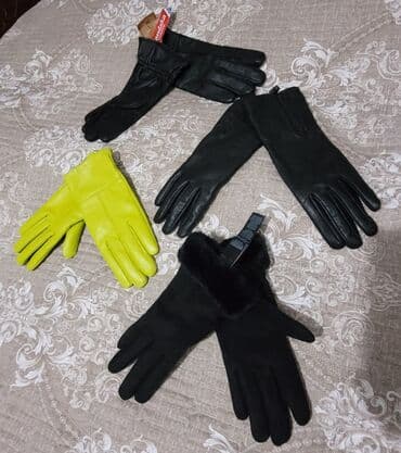 kişilər ucun qısa corablar: Qış aksesuarları dəsti - Dəri və süet əlcəklər: 4 fərqli model - 2 — 1