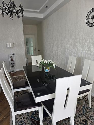 suse stol: Dördbucaq masa, 6 stul — 3