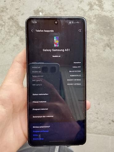 günlük limitsiz internet: Samsung Galaxy A51, 64 GB, rəng - Ağ, İki sim kartlı — 3