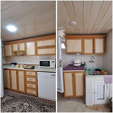 Mətbəx mebel dəsti - Rəng: açıq ağcaqayın tonunda fasadlar, kənarları