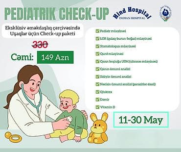 Usaqlar üçün check-up paketi cəmi 149 azn. Gözəl ölkəmizin bütün
