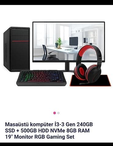 Masaüstü kompüter və aksesuarlar dəsti – RGB Gaming Set Texniki