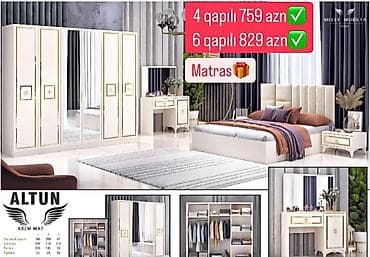 panda sekilleri: İkinəfərlik çarpayı, Dolab, Tumba, 2 tumba, Azərbaycan, Yeni — 1