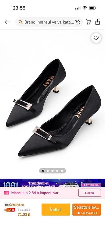 Ölçü: 38, rəng - Qara, Yeni